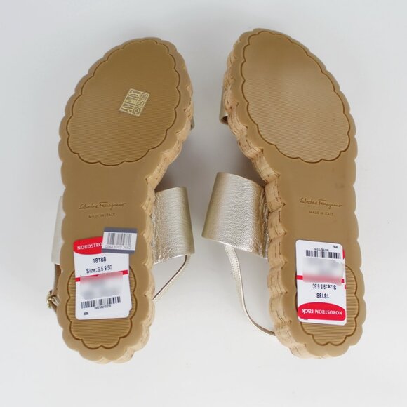 New Salvatore Ferragamo Metallic Leather Sandal | Luxe Comfort for Summer Chic - Picture 13 of 13